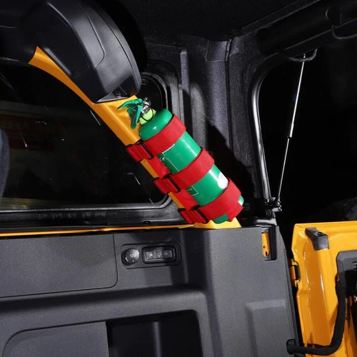 For 2021-2024 Ford Bronco Red Adjustable Roll Bar Fire Extinguisher Mount Holder - Foto 4 di 10
