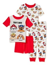 Paw Patrol 4 PC Short Sleeve Tight Fit Cotton Pajama Set Boy Size 5T