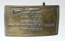 VINTAGE BELT BUCKLE I WILL GIVE UP MY GUN WHEN THEY PRY MY COLD DEAD FINGERS...