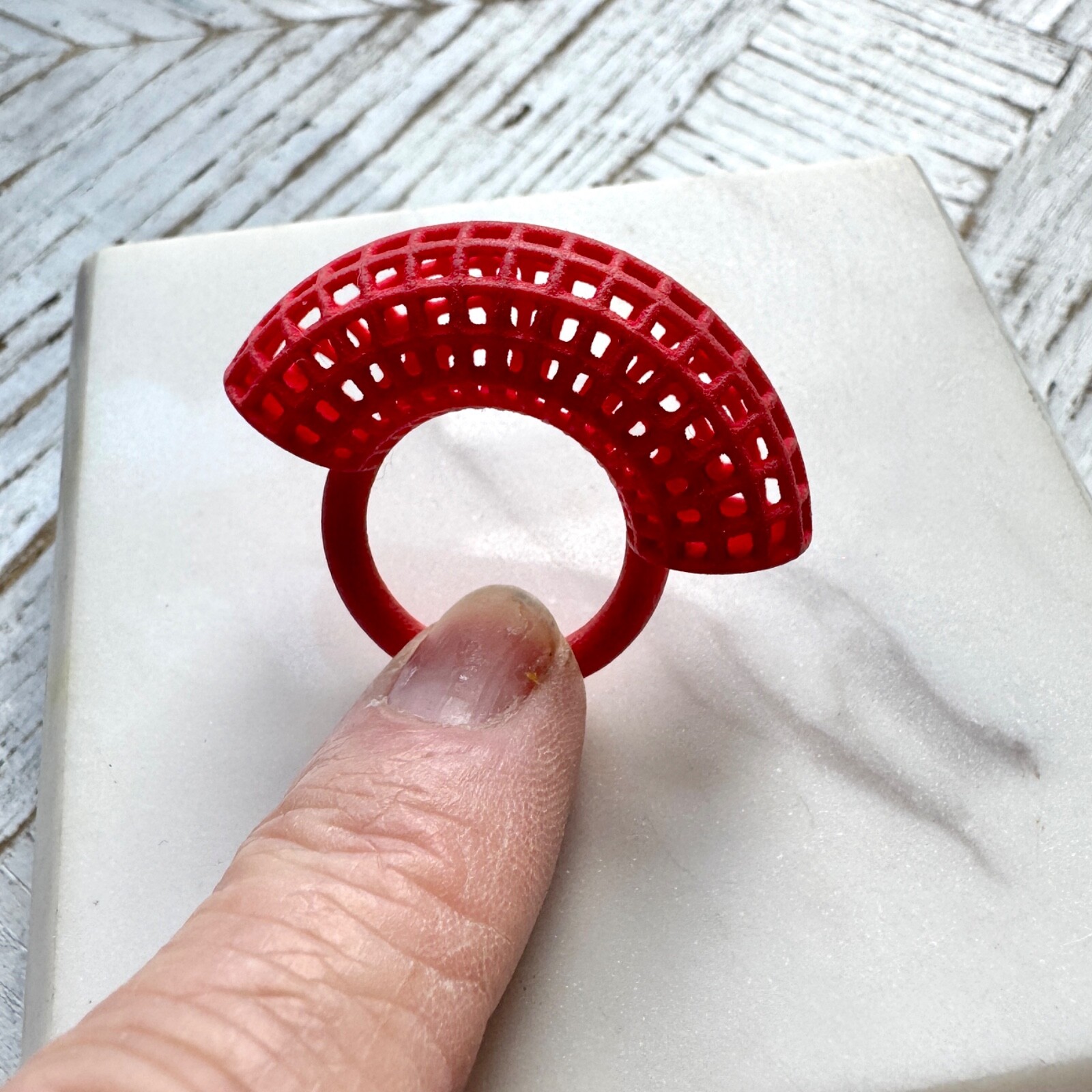 Contemporary Plastic Red Ring 3D Printer Made Par… - image 5