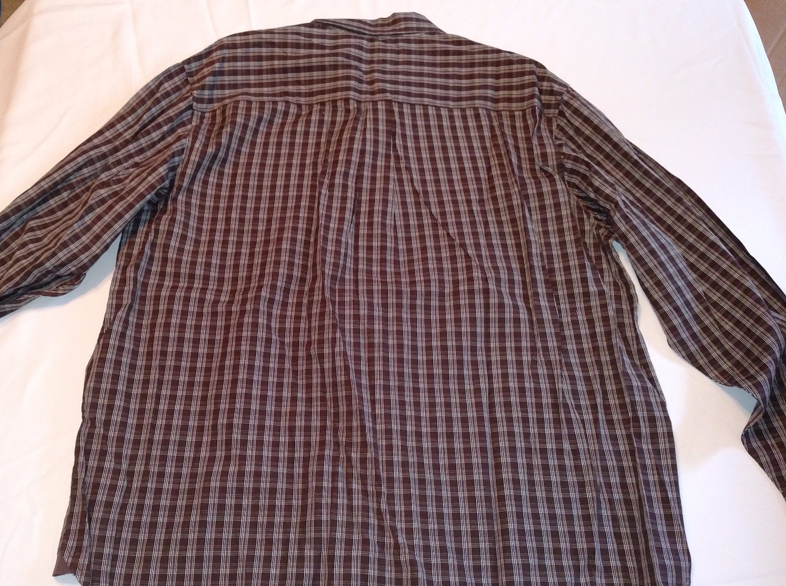 OLD NAVY XXL Men's LS Dress SHIRT Button Down Collar Browns Whites Black Plaid image 8