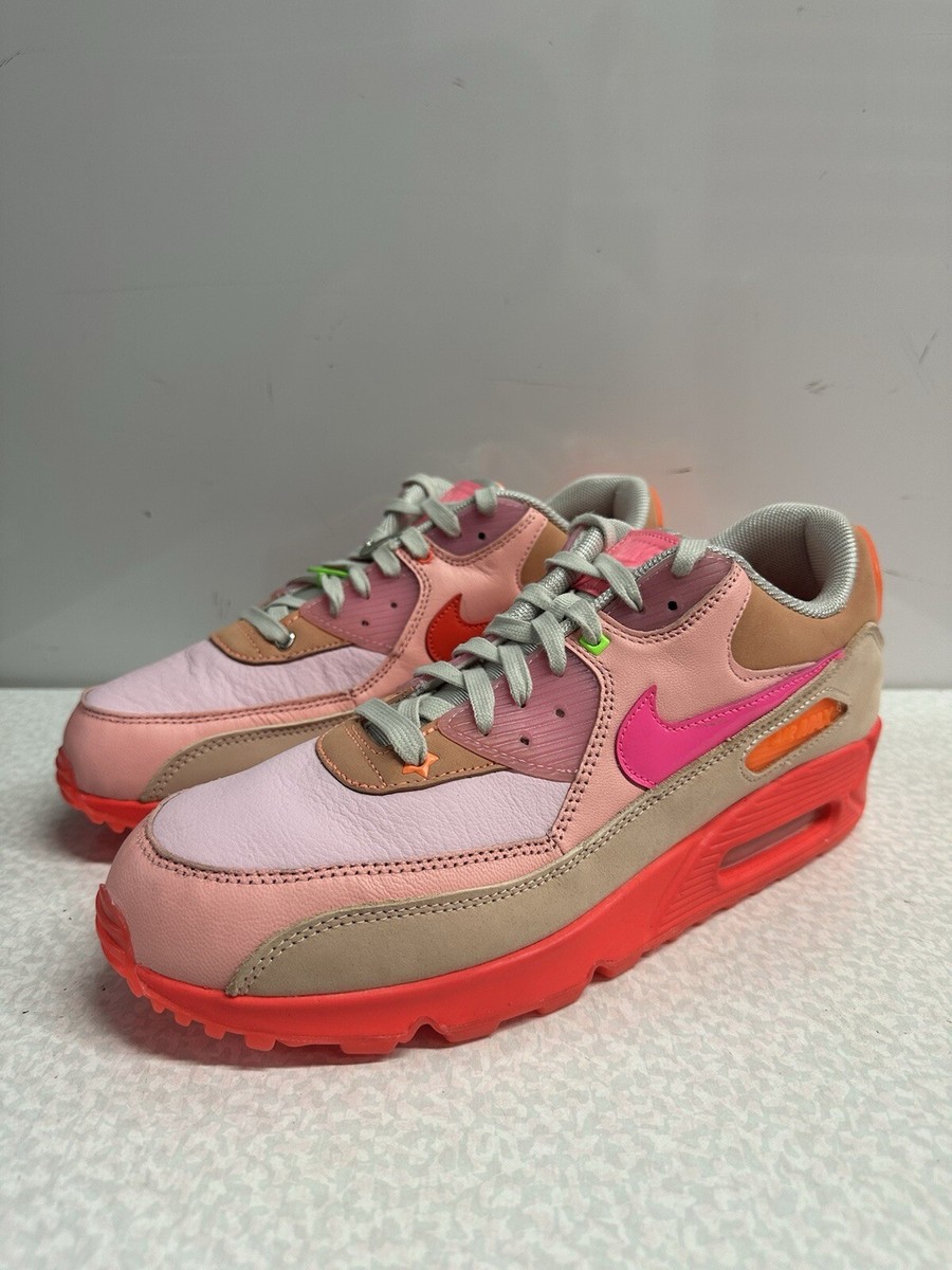 womens air max 90 platinum crimson
