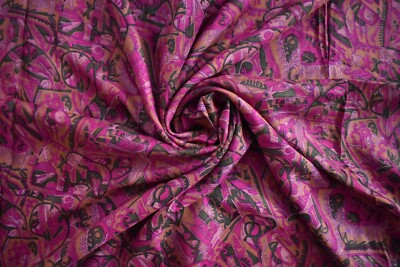 FNC Vintage Pink Shaded Sarees Pure Silk With Floral Printed Sari Fabric 5 Yard