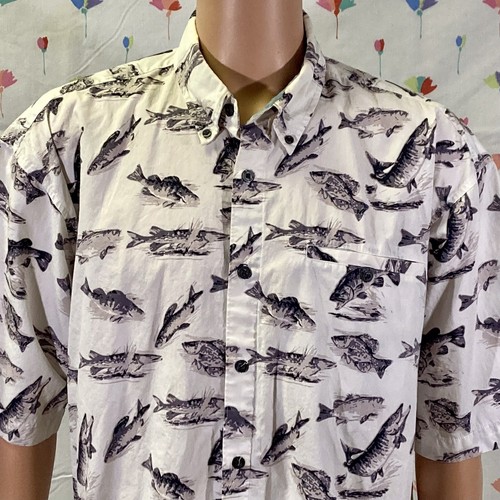 men's shirt with fish pattern