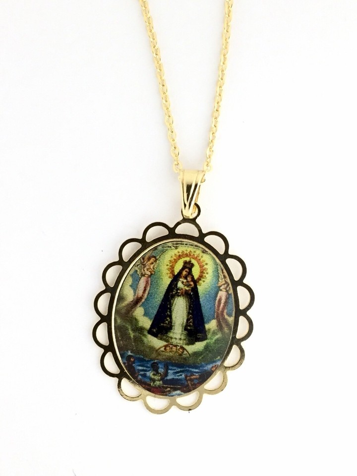 Virgen De La Caridad Del Cobre Medal Necklace - Catholic Stainless Steel Pendant In Gold Or Silver