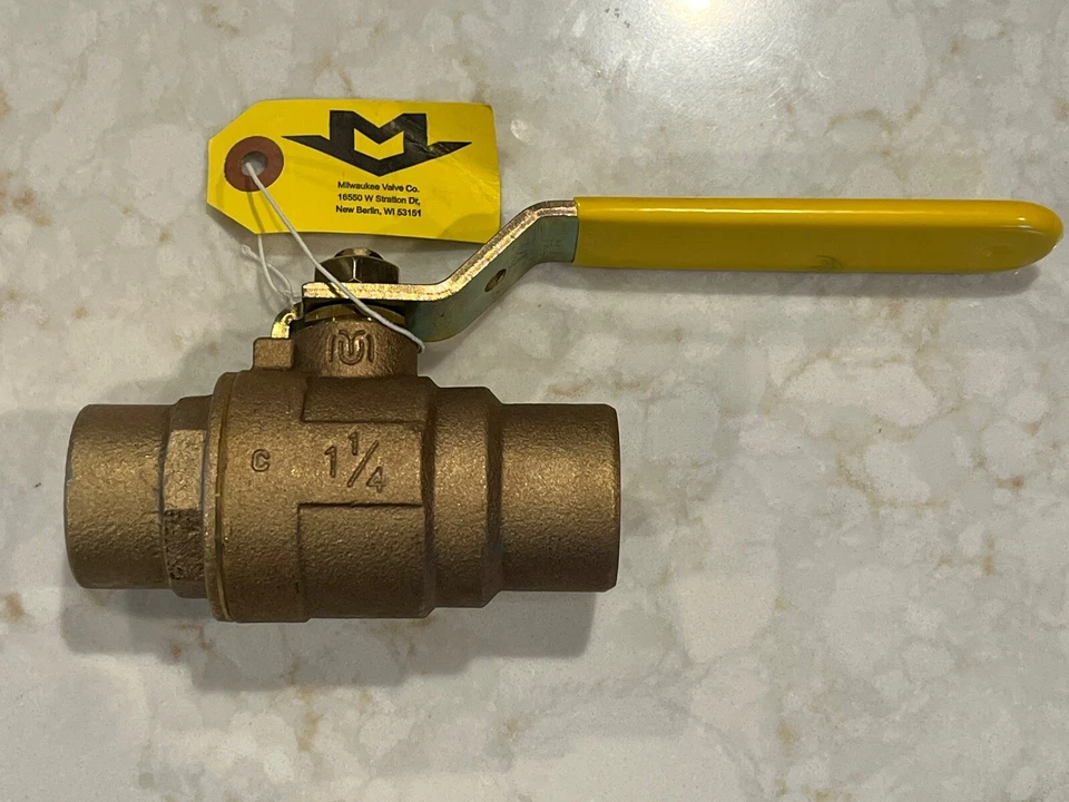 Box of 6) 1-1/4" Std. Port Bronze Ball Valves 600 WOG 150 WSP Solder MADE IN USA - Image 4 of 4