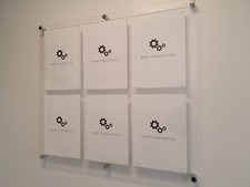 6 Pocket Clear Acrylic Company Display/Notice Board. Wall Mount Display Board