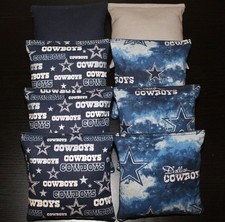 DALLAS COWBOYS 8 Cornhole Bean Bags ALL WEATHER Plastic Resin Filled Waterproof 