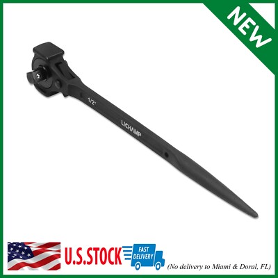 Ratchet Spud Wrench with Hammer Head 3/8'' x 1/2'' Drive Dual Head Ratchet Long H