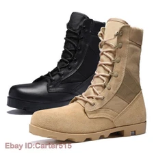 New Mens High Top Combat Army Boots Tactical Safety Desert Military Work Shoes