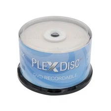 PlexDisc DVD-R 4.7GB 16x Logo Branded Recordable Media Disc - 50 Disc Spindle...
