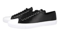 Prada Leder Cap Toe Sneaker - 4E3556 - Schwarz Weiss - Neu - 11 45
