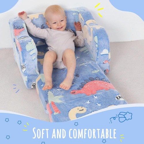 Thick Comfy Toddler Chair and Couch for Kids,2-in-1 Soft Plush Fold Out Sofa ... - Picture 19 of 24