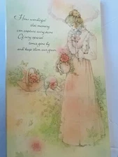 Vintage Hallmark Photo Album in Box NOS 12x7 Umbrella Garden Lady