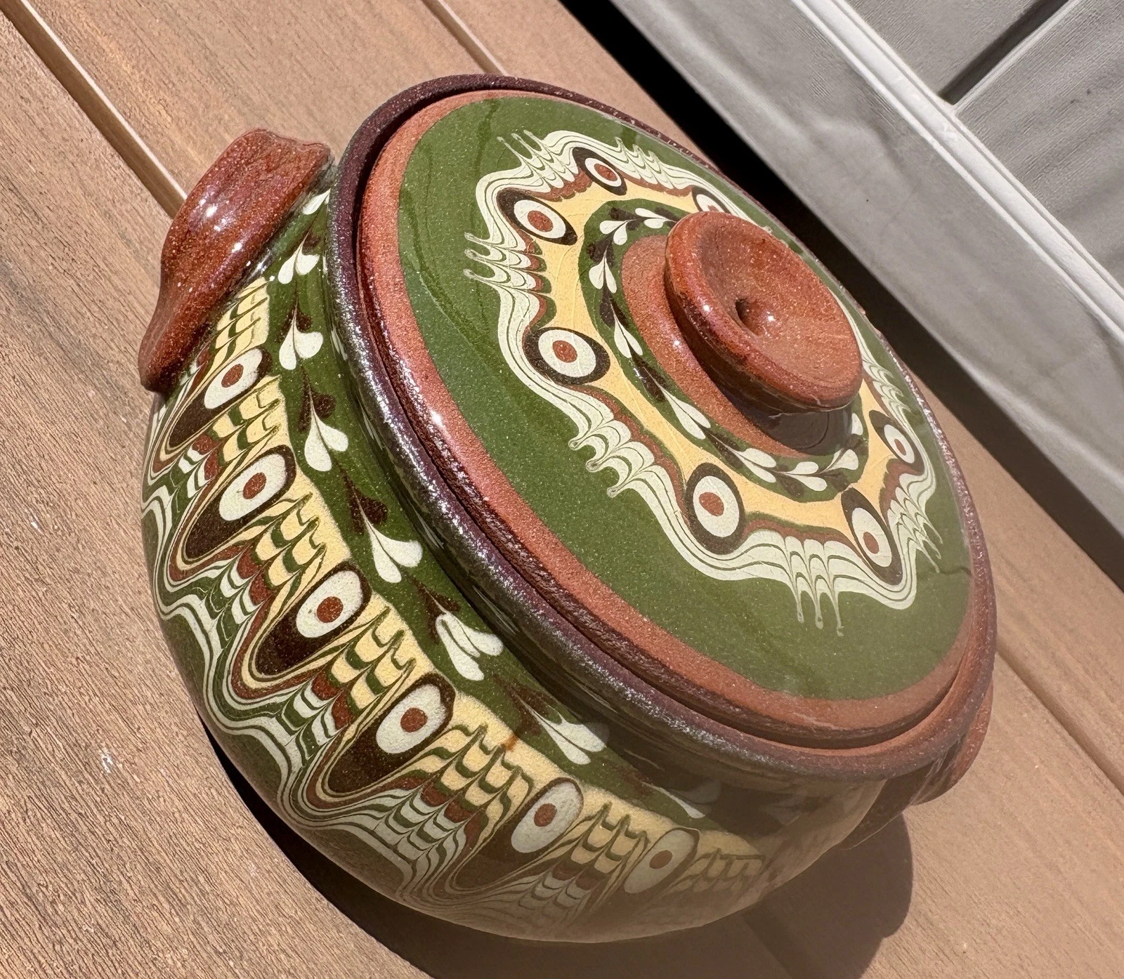 Bulgarian Casserole Ceramic Pot Handmade Baking Dish Cooking Organic Cooker VTG