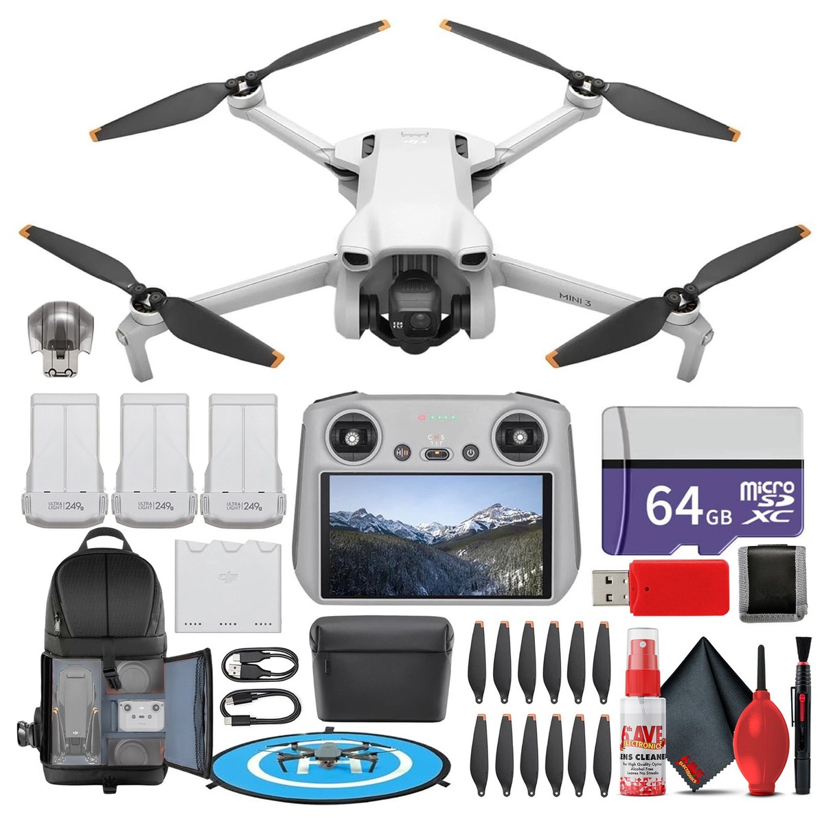 DJI Mini 3 w/ RC Remote (Fly More Combo) (CP.MA.00000613.01) +