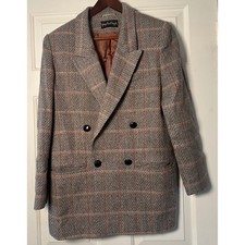 Vintage Giorgio Sant'Angelo 100 Pure Wool Double Breasted Jacket Blazer Sz 10