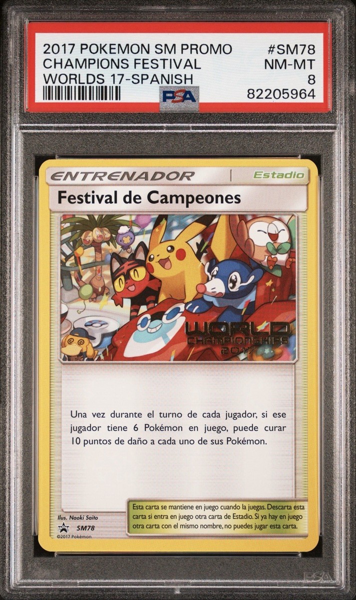 2017 Pokemon SPANISH Worlds Champions Festival SM78 PSA 8 NM-MT | eBay