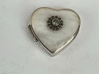 A Good Vintage Heart Shaped Silver & Mother of Pearl Pill Box, c.1980’s
