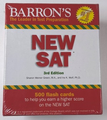 New- Still Sealed Barron s SAT Flash Cards, 3rd Edition: 500 Flash Cards