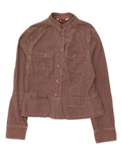 Monsoon Womens Crop Corduroy Jacket UK 12 Medium  Brown Cotton DU01