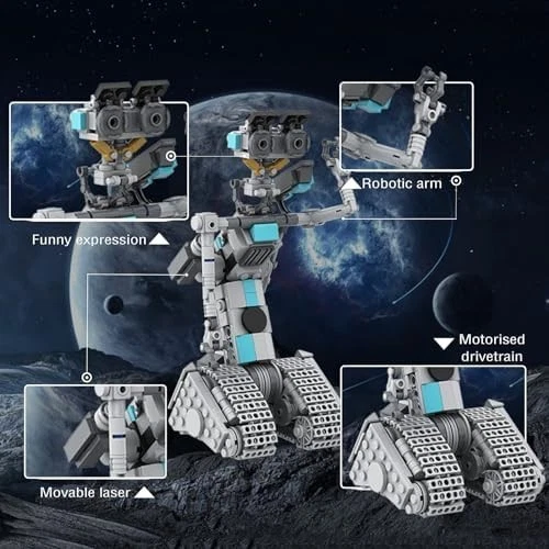 Robot Johnny 5 con pista potente 368 piezas bloques de construcción juguetes años 80 adulto Foto 3 de 4