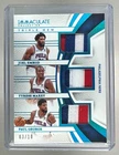 Joel Embiid Paul George Tyrese Maxey 2024 Panini Immaculate Prime GU Patch 3/10