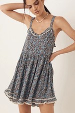 Spell and The Gypsy Poppy Strappy Mini Floral Dress in Navy Size XS