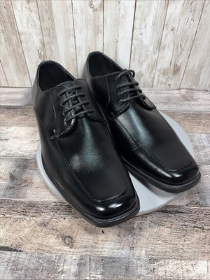 Perry Ellis Ken Portfolio  Mens Dress Shoes Black Vegan Leather Derby  Sz 10