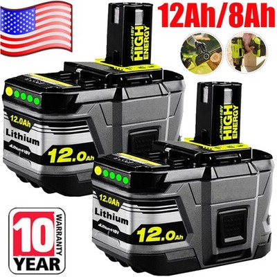 PACK For RYOBI 18V 8Ah 12Ah P108 High Capacity Battery 18Volt Li-Ion One Plus