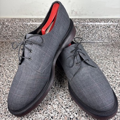 Dr Martens Percy Grey Check Plain Toe Derby Made in England Mens US 11/UK 10 EUC