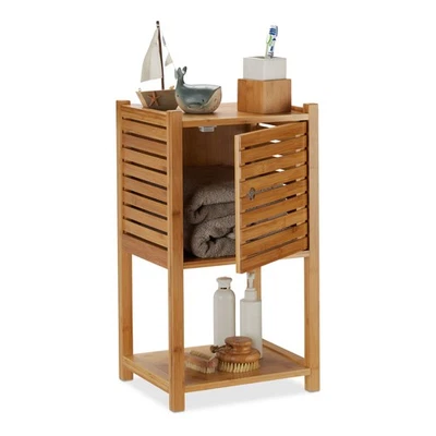 Badregal bambus Badezimmerregal Bambusablage Schmaler Badschrank 2 Ablagen - Bild 1 von 4