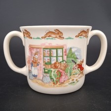Royal Doulton Bunnykins Fine Bone China 2 Handle Child Cup Bunnies Playing