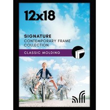 Elegant 12x18 Black Poster Frame with Shatter-Resistant Glass for Home Decor