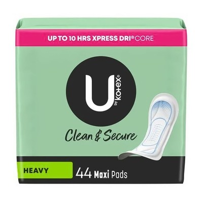 U by Kotex  Clean & Secure, up to 10 Hours Xpress Dri Core, Maxi Pads, Heavy