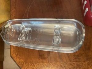 Clear Glass Corn on the Cob Serving Set of 4, 7x3x2 in