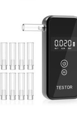 Testor Electronic Breathalyzer Digital Display Black Replaceable Nozzle