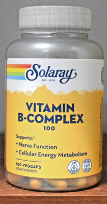 Solaray Vitamin B-Complex 100 mg 100 Capsules Energy Vitamin B VegCaps