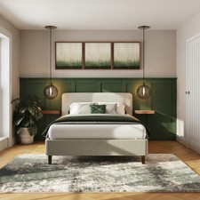 Image of Addison Bed Frame Small Double Grey Curved headboard graded