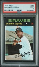 1971 TOPPS #605 ORLANDO CEPEDA PSA 9