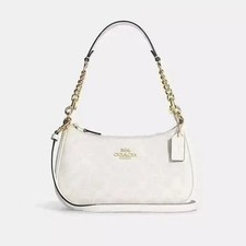 NWT COACH Teri 2Way CA548 Shoulder Bag Signature Coated Canvas White New outlet
