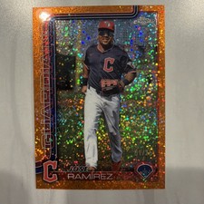 2025 Topps Chrome José Ramírez Image Variation Orange Speckle Refractor 1/25 SP