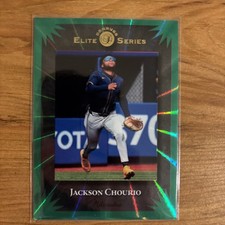 2025 Donruss Elite Series Jackson Chourio Green Laser Milwaukee Brewers 