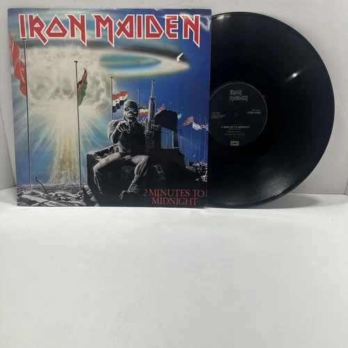 IRON MAIDEN-2 MINUTES TO MIDNIGHT-WORLD SLAVERY-1984 VINYL 12”EMI 5489 VG+/VG+