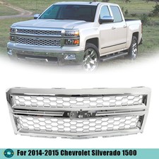 Front Grille For Chevrolet Silverado 1500 2014-2015 Chrome Silver 23259624