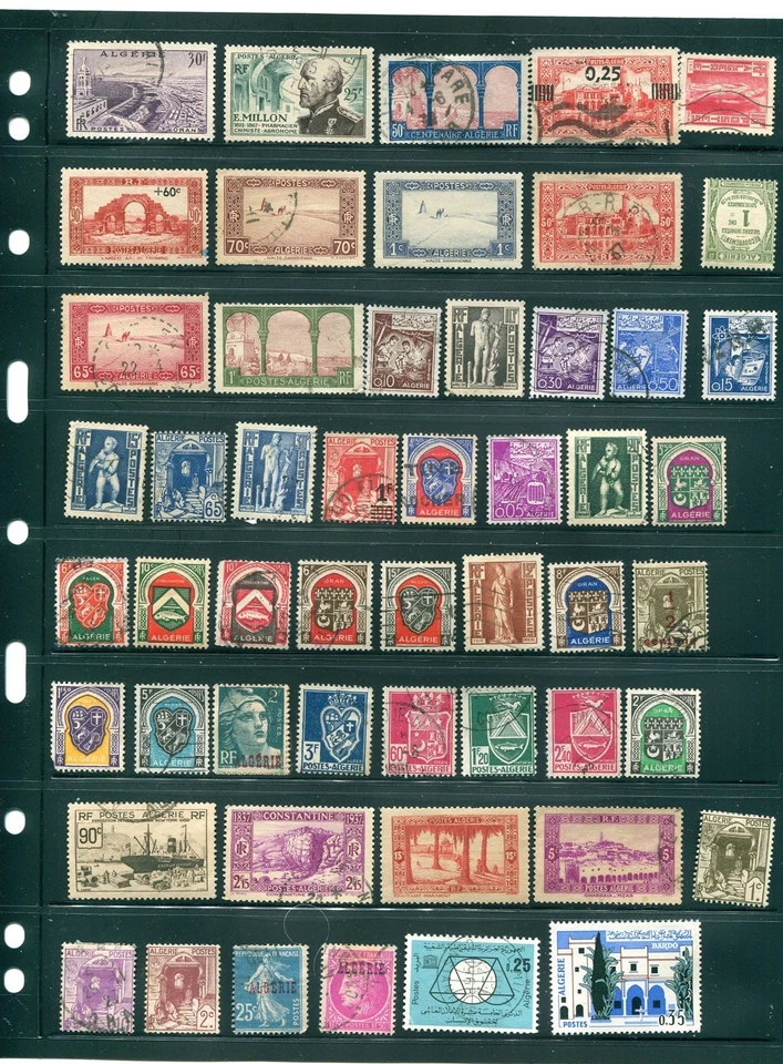 #4364 ARGÉLIA-uma bela seleção de cerca de 100 selos usados de vários anos - Imagem 3 de 4