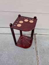 Mahogany 10 Pool Cue Stick Rack Floor Corner Stand Billiard