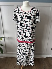 Jacques Vert Mother of the Bride Skirt Suit Size 14 Black/White/Pink Floral