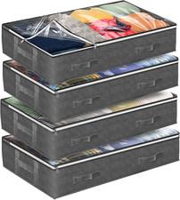 90L under Bed Storage Containers 4 Pack  Closet Organizer Bins  Large Underbed