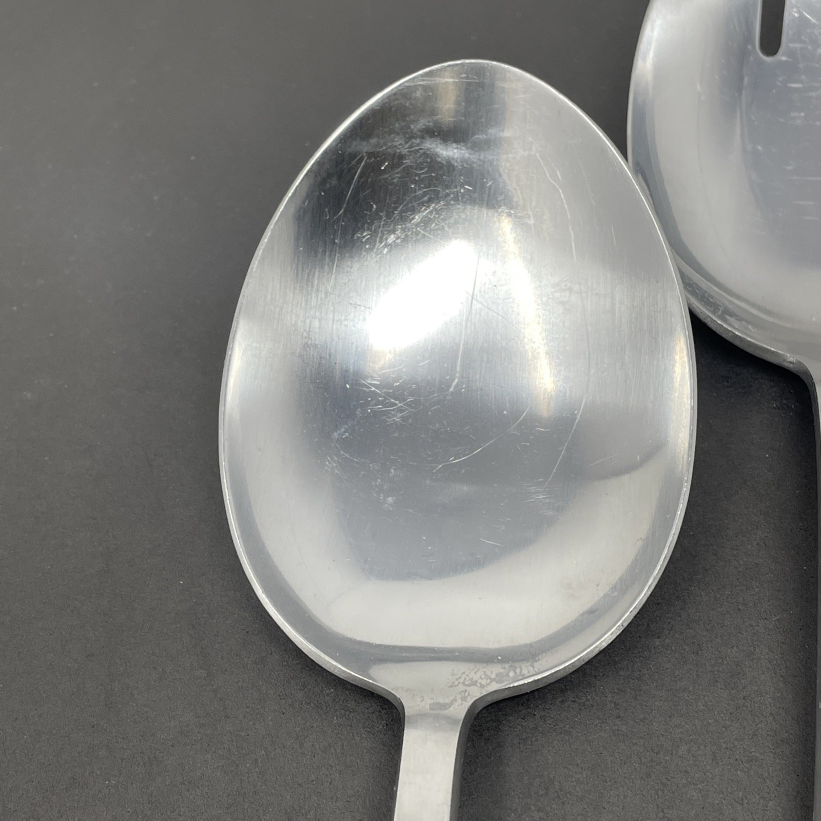 GENSE Facette Salad Server Fork and Spoon and Solid Serving Spoon 18/8 Sweden